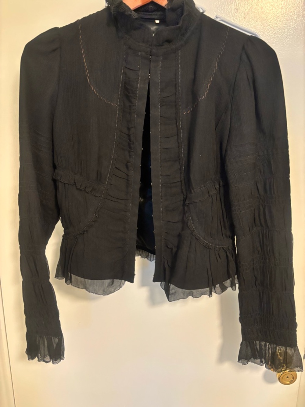 Vintage Elie Tahari  Women's Ruffled/Miltary Jacket - Picture 2 of 11